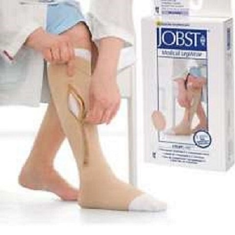 BSN Medical Compression Stocking with Liner JOBST® UlcerCARE ™ Knee High 3X-Large Beige Stocking: Open Toe, Liner: Closed Toe - M-870024-1476 - Each