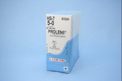 Suture with Needle Prolene Nonabsorbable Uncoated Blue Suture Monofilament Polypropylene Suture Size 5 - 0 24 Inch Suture Double-Armed 9.3 mm Length 3/8 Circle Taper Point Needle