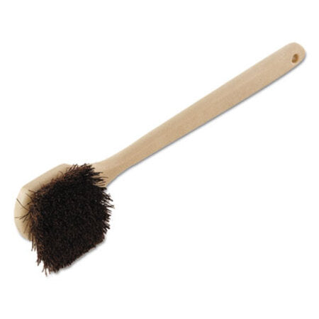 Boardwalk® Utility Brush, Palmyra Bristle, Plastic, 20", Tan Handle