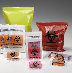 Medegen Medical Products LLC Specimen Transport Bag with Document Pouch 6 X 9 Inch Polyethylene Zip Closure Biohazard Symbol NonSterile