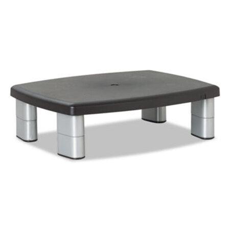 3M™ Adjustable Height Monitor Stand, 15" x 12" x 2.63" to 5.78", Black/Silver, Supports 80 lbs