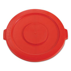 Rubbermaid® Commercial Round Flat Top Lid, for 32 gal Round BRUTE Containers, 22.25" diameter, Red
