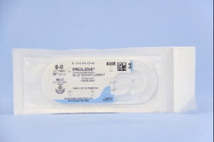 Suture with Needle Prolene Nonabsorbable Uncoated Blue Suture Monofilament Polypropylene Suture Size 6 - 0 24 Inch Suture Double-Armed 9.3 mm Length 3/8 Circle Taper Point Needle