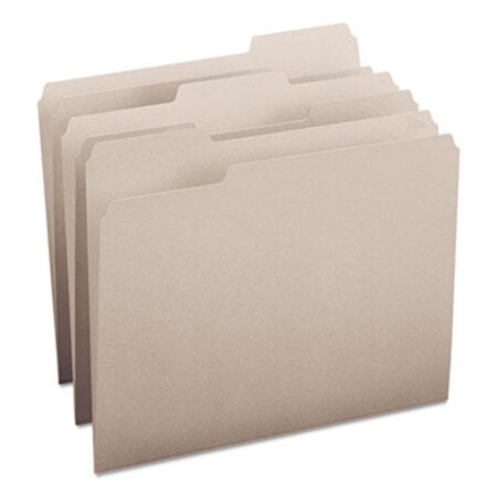Smead® Colored File Folders, 1/3-Cut Tabs, Letter Size, Gray, 100/Box