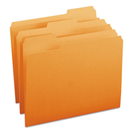 Smead® Colored File Folders, 1/3-Cut Tabs, Letter Size, Orange, 100/Box