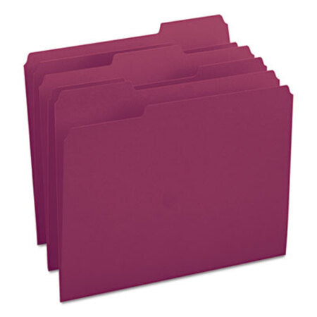 Smead® Colored File Folders, 1/3-Cut Tabs, Letter Size, Maroon, 100/Box