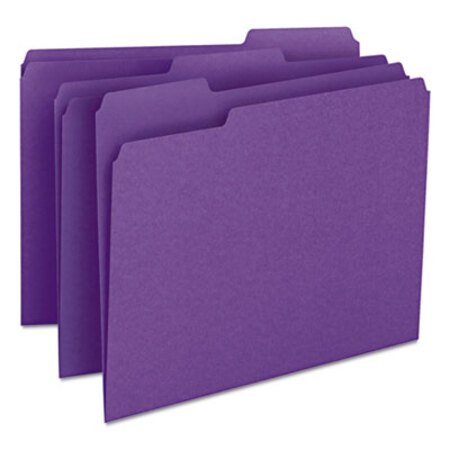 Smead® Colored File Folders, 1/3-Cut Tabs, Letter Size, Purple, 100/Box