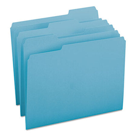 Smead® Colored File Folders, 1/3-Cut Tabs, Letter Size, Teal, 100/Box