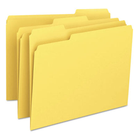 Smead® Colored File Folders, 1/3-Cut Tabs, Letter Size, Yellow, 100/Box