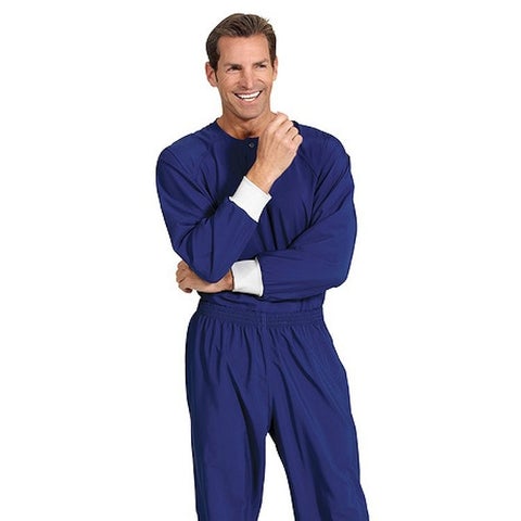 Fashion Seal Uniforms Cleanroom Intershirt Worklon X-Large Navy Blue Without Pockets Long Raglan Sleeve Unisex - M-1131479-871 - Each