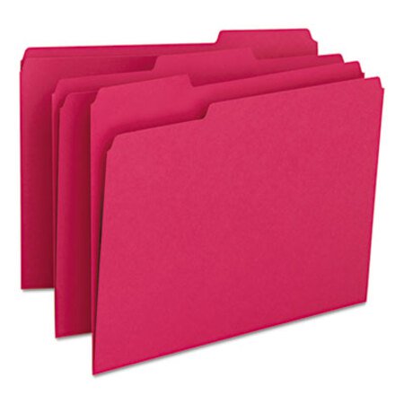 Smead® Colored File Folders, 1/3-Cut Tabs, Letter Size, Red, 100/Box