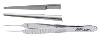 Miltex Suture Forceps Miltex® McPherson 3-1/2 Inch Length OR Grade German Stainless Steel NonSterile NonLocking Thumb Handle Straight Smooth Tip - M-193253-3384 - Each