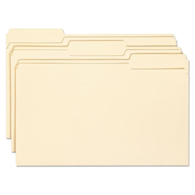 Smead® Top Tab File Folders with Antimicrobial Product Protection, 1/3-Cut Tabs, Legal Size, Manila, 100/Box