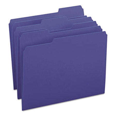 Smead® Colored File Folders, 1/3-Cut Tabs, Letter Size, Navy Blue, 100/Box