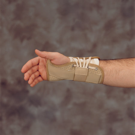 DeRoyal Cock-Up Wrist Brace DeRoyal® Canvas Right Hand Beige Small