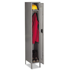 Tennsco Single Tier Locker with Legs, 12w x 18d x 78h, Medium Gray