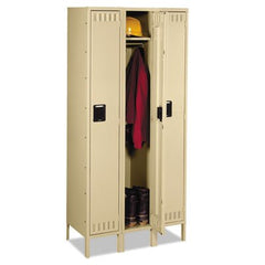 Tennsco Single Tier Locker with Legs, Three Units, 36w x 18d x 78h, Sand