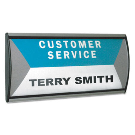 People Pointer™ People Pointer Wall/Door Sign, Aluminum Base, 8.75 x 4, Black/Silver