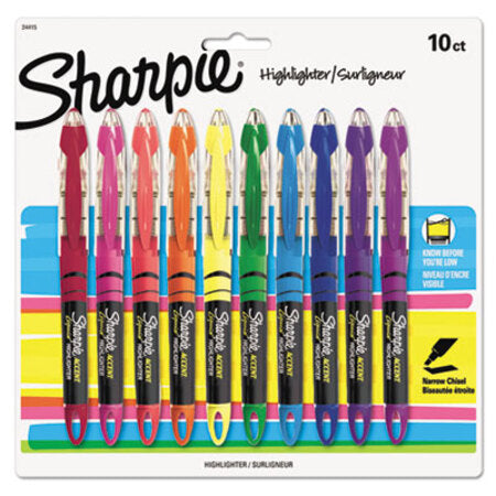 Sharpie® Liquid Pen Style Highlighters, Chisel Tip, Assorted Colors, 10/Set