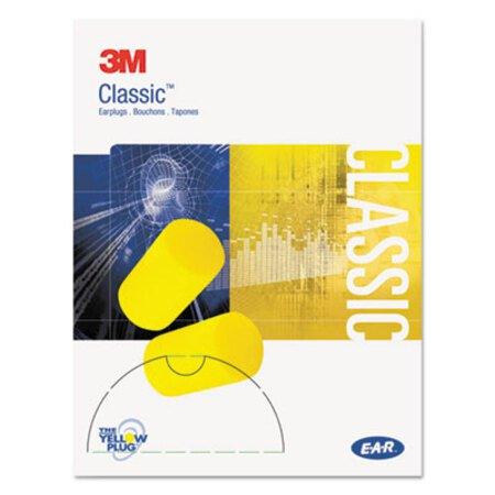 3M™ E·A·R Classic Small Earplugs in Pillow Paks, PVC Foam, Yellow, 200 Pairs