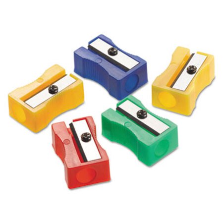 Westcott® One-Hole Manual Pencil Sharpeners, 4" x 2" x 1", Assorted Colors, 24/Pack