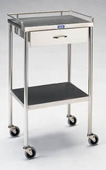 Pedigo Products Utility Cart Stainless Steel 16 X 20 X 34 Inch Silver 3-1/2 X 12-1/2 X 15-1/2 Inch Drawer, 15 X 19 Inch Shelf