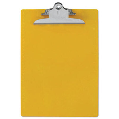 Saunders Recycled Plastic Clipboard w/Ruler Edge, 1" Clip Cap, 8 1/2 x 12 Sheets, Yellow