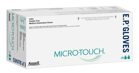 Ansell Exam Glove Micro-Touch® E.P.® Small NonSterile Latex Extended Cuff Length Fully Textured Ivory Chemo Tested - M-195797-4171 - Case of 100