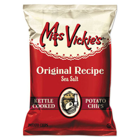 s® Kettle Cooked Sea Salt Potato Chips, 1.38 oz Bag, 64/Carton