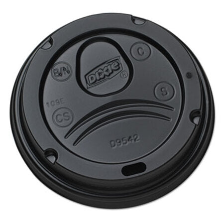 Dixie® Drink-Thru Lids for 10-20 oz Cups, Plastic, Black