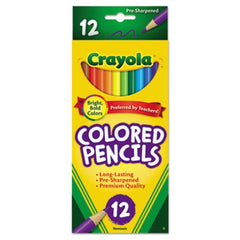 Crayola® Long-Length Colored Pencil Set, 3.3 mm, 2B (#1), Assorted Lead/Barrel Colors, Dozen