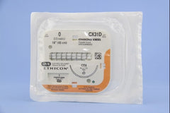Suture with Needle Ethibond Nonabsorbable Coated Green Suture Braided Polyester Size 0 18 Inch Suture 1-Needle 48 mm Length 1/2 Circle Taper Point Needle