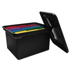 Advantus File Tote with Lid, Letter/Legal Files, 14.13" x 18" x 10.75", Black