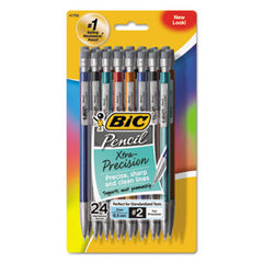 Bic® Xtra-Precision Mechanical Pencil Value Pack, 0.5 mm, HB (#2.5), Black Lead, Assorted Barrel Colors, 24/Pack