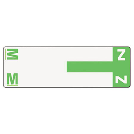Smead® AlphaZ Color-Coded First Letter Combo Alpha Labels, M/Z, 1.16 x 3.63, Light Green/White, 5/Sheet, 20 Sheets/Pack