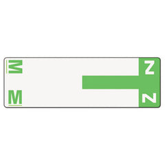 Smead® AlphaZ Color-Coded First Letter Combo Alpha Labels, M/Z, 1.16 x 3.63, Light Green/White, 5/Sheet, 20 Sheets/Pack