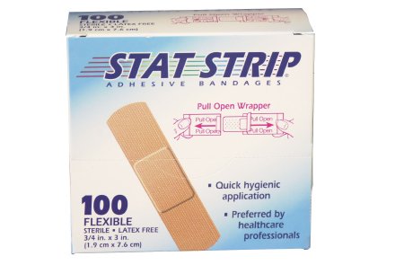 Dukal Adhesive Strip American® White Cross Stat Strip® 3/4 X 3 Inch Fabric Rectangle Tan Sterile