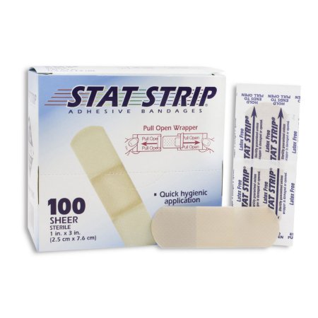 Dukal Adhesive Strip American® White Cross Stat Strip® 1 X 3 Inch Fabric Rectangle Tan Sterile