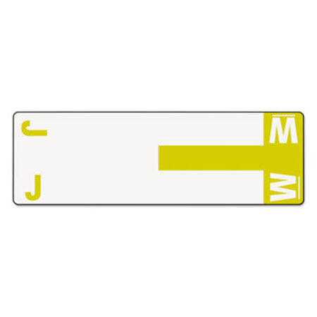 Smead® AlphaZ Color-Coded First Letter Combo Alpha Labels, J/W, 1.16 x 3.63, White/Yellow, 5/Sheet, 20 Sheets/Pack