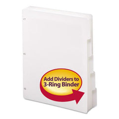 Smead® Three-Ring Binder Index Divider, 5-Tab, 11 x 8.5, White, 1 Set