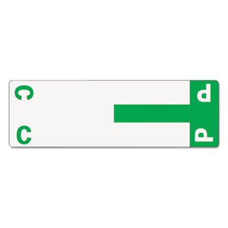 Smead® AlphaZ Color-Coded First Letter Combo Alpha Labels, C/P, 1.16 x 3.63, Dark Green/White, 5/Sheet, 20 Sheets/Pack