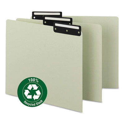 Smead® Recycled Blank Top Tab File Guides, 1/3-Cut Top Tab, Blank, 8.5 x 11, Green, 50/Box