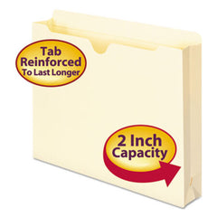 Smead® Manila File Jackets, 2-Ply Straight Tab, Letter Size, Manila, 50/Box