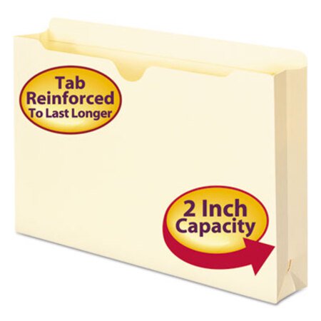 Smead® Manila File Jackets, 2-Ply Straight Tab, Legal Size, Manila, 50/Box