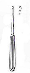 Dermal Curette Miltex® 6-1/4 Inch Length Single-ended Hollow Handle with Grooves Size 0 Tip Oval Cup Tip