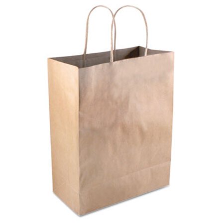 COSCO Premium Shopping Bag, 8" x 4" x 10.25", Brown Kraft, 50/Box