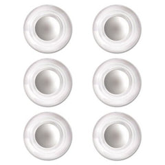 Quartet® Glass Magnets, Large, 0.45" dia, Clear, 6/Pack