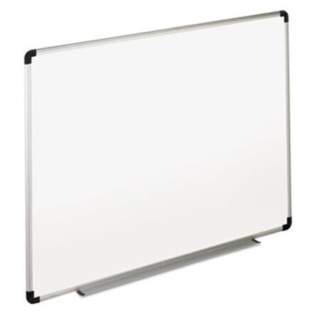 Universal® Dry Erase Board, Melamine, 48 x 36, White, Black/Gray Aluminum/Plastic Frame