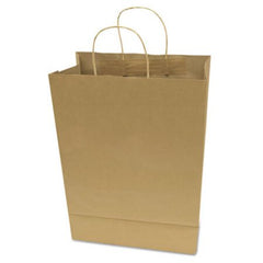 COSCO Premium Shopping Bag, 10" x 4.5" x 13", Brown Kraft, 50/Box