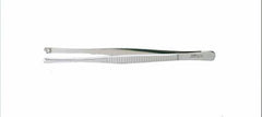 Miltex Tissue Forceps MeisterHand® Russian 8 Inch Length Surgical Grade German Stainless Steel NonSterile NonLocking Thumb Handle Straight Radially Serrated Round Cups - M-540001-2854 - Each